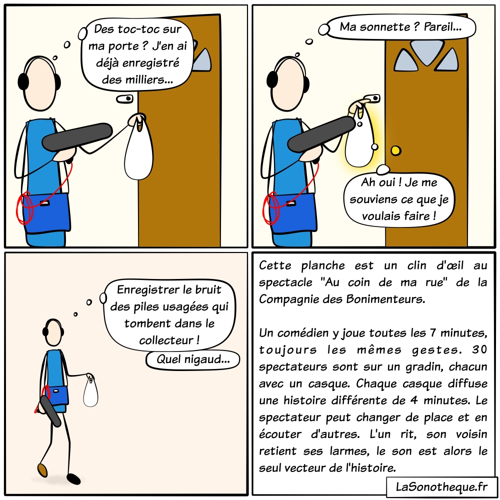 Seconde page de ma propre version du spectacle 'Au coin de ma rue' de la Compagnie les Bonimenteurs